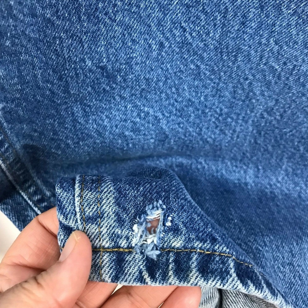 Carhartt Jeans Mens 44x32 Blue Denim Loose Fit Distressed  100% Cotton B167 DST - Picture 5 of 9